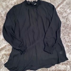 Beautiful sheer black button back top